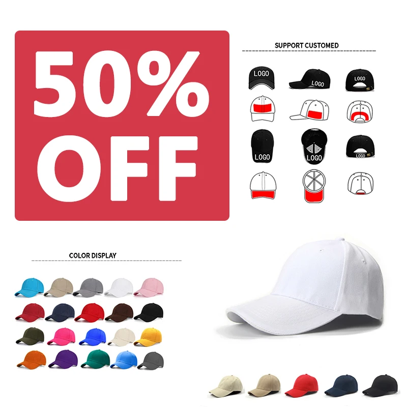 

50% off manufacturer custom embroidery Logo Gorra blank sport golf cap upf 50 baseball cap