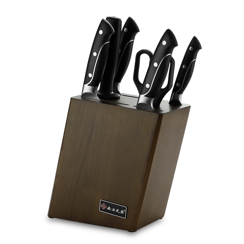 

7 Pieces Customization High Quality German 1.4116 Stainless Kitchen Knife Set with Wooden Block