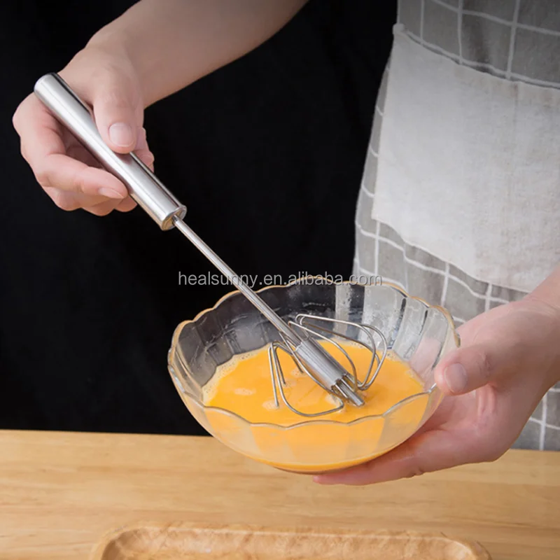 

Hot sale Portable Semi-Automatic Mixed Cream Whisk Manual Stainless Steel Rotation Egg Beater Whisk