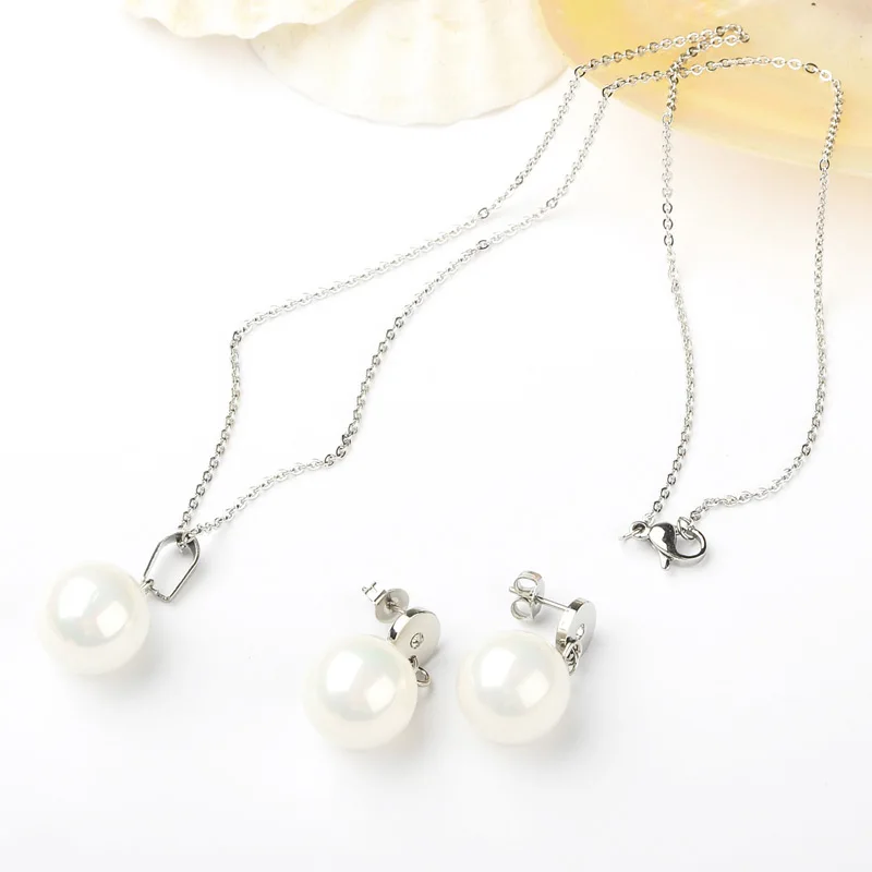 

PandaHall Shell Pearl Beads Necklaces and Ear Studs Jewelry Sets