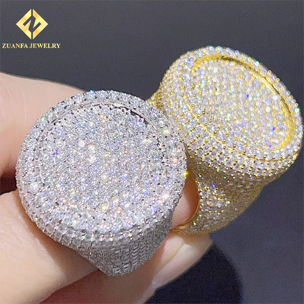 

Hiphop jewelry ready to ship hot sale VVS moissanite diamond iced out rings