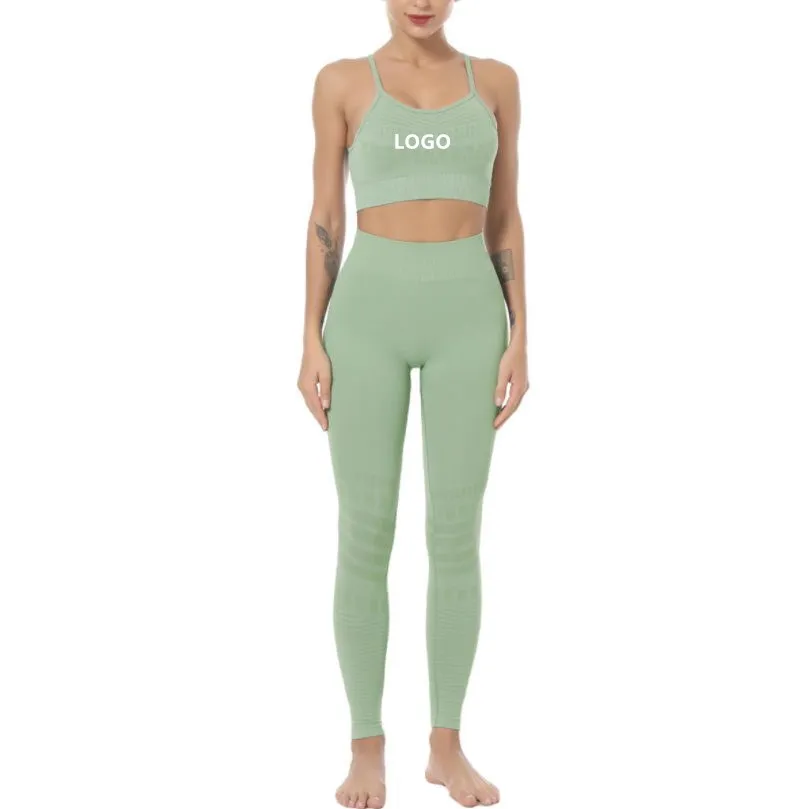 

Wholesale Accept Custom Fashion Sport Sleeveless Quick Drying Tights Polyester Two Pieces Yoga Set, As picture