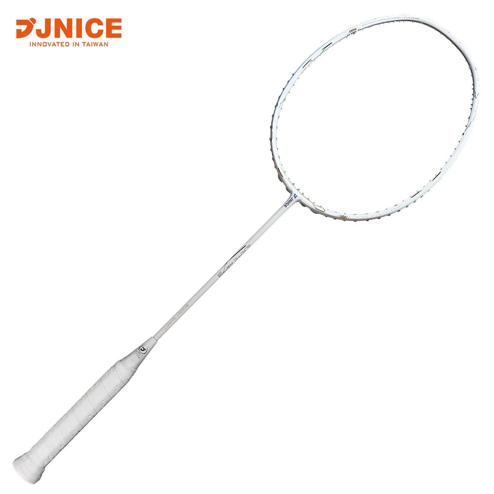 

JNICE ELASTIC AIR 73 made in taiwan 6U carbon fiber badminton racquet badminton racket, White