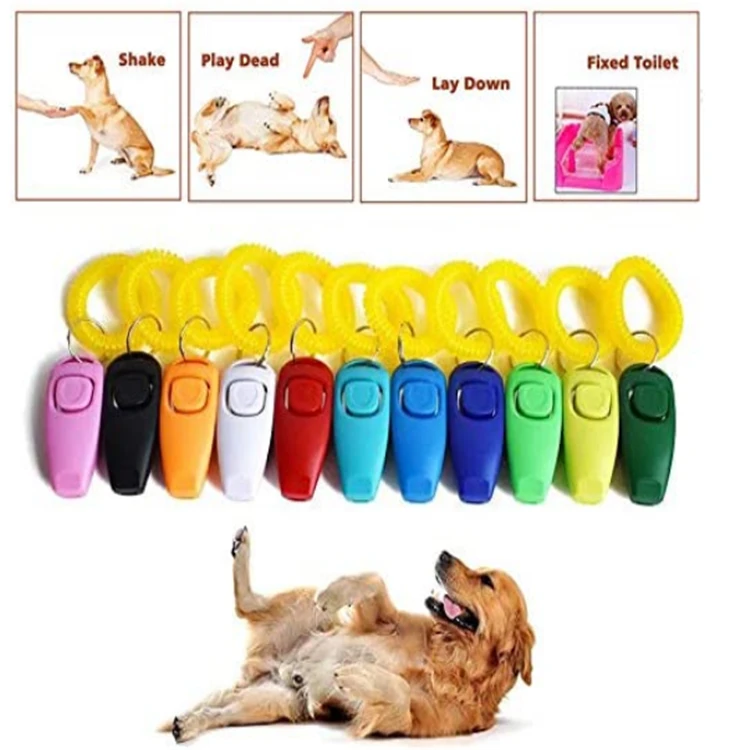 

2-in-1 Function Pet Training Clicker Whistle Dog Training Clicker Suitable for Pet Clicker, 11 color