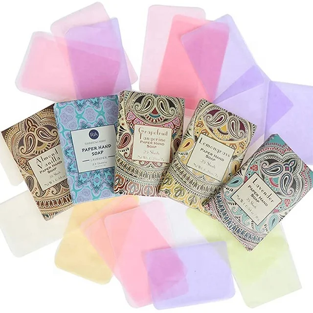 
Hot sell travel supplies portable disposable hand washing mini sheet paper soap 