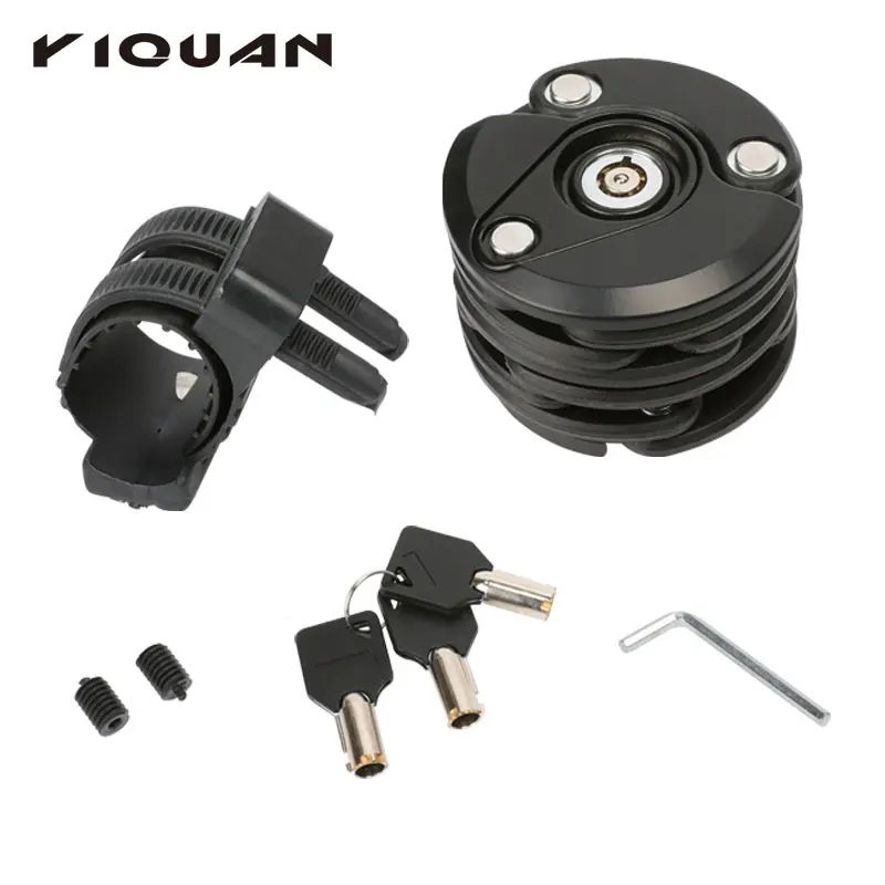 

New design Hamburg bicycle Cylinder Lock Anti Theft Security Bicycle Lock Folding Steel Lock, Black