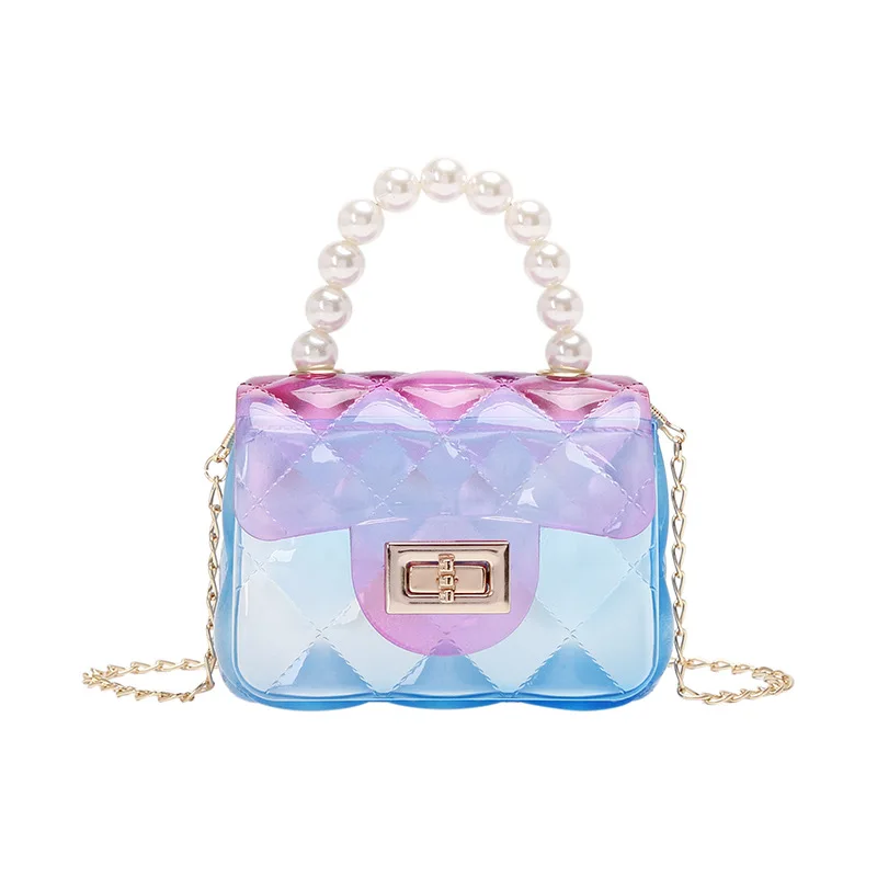 

2021 Summer Fashion Glossy PVC Bags Transparent Crossbody Shoulder Ladies Pearl Hand Bag and Purses Women Tiny Candy Jelly Bags, Black,green,light green,pink,blue,yellow,rose red