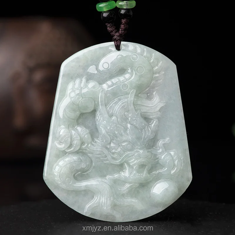 

Certified Grade A Natural Myanmar Jade Zodiac Dragon Domineering Dragon Brand Ice Jade Pendantnecklace Men And Women