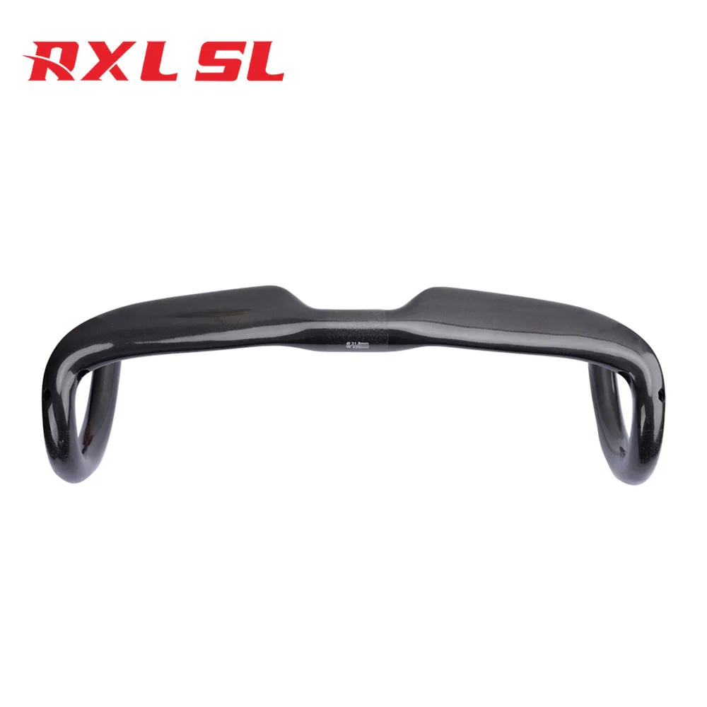 

No Logo Bicycle Drop Handlebar 31.8mm Carbon Track Handlebar Road Bike UD Glossy/Matte 400/420/440mm Internal Routing Handle Bar, Black