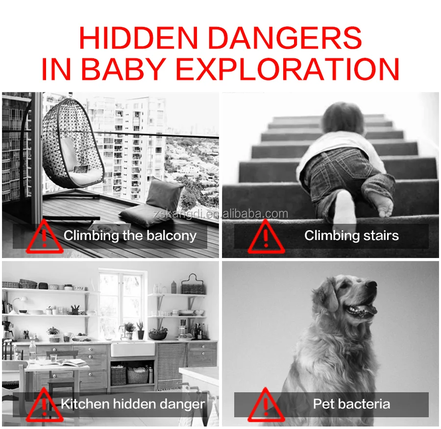 dog climbs over baby gate