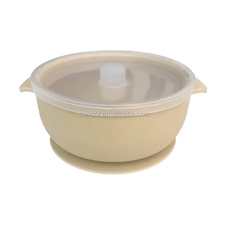 
Customized Brand Stock baby silicon suction bowl for Baby CPC BPA Free Kids Feeding suction silicone bowl lids 