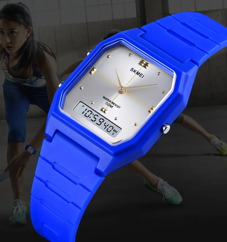 SKMEI 1604 Square Analog Digital Watch description image 2