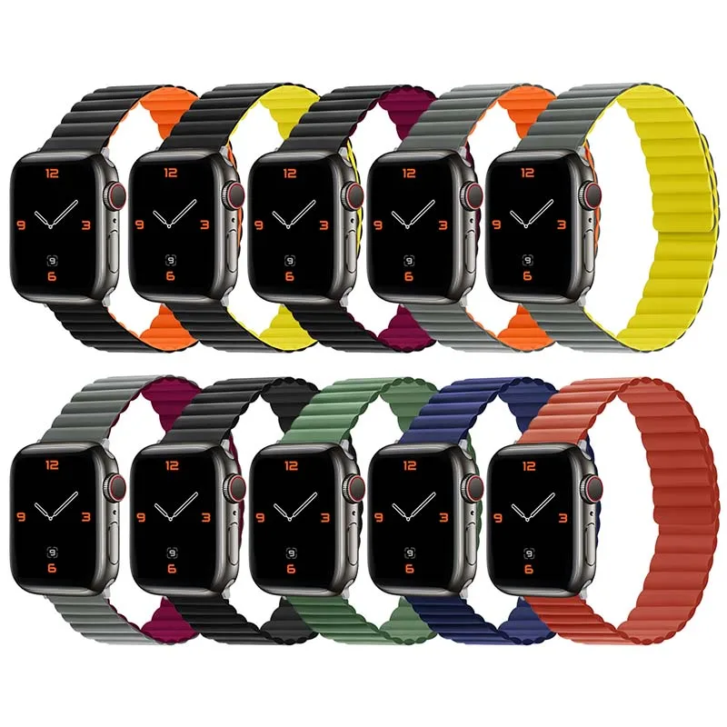 

Reversible Magnetic Silicone Strap Band For Apple Watch,For Samsung Galaxy Watch 20mm 22mm