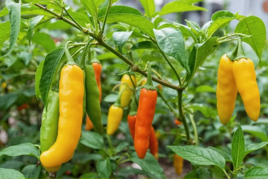 Pepper plants growing in garden showing different varieties suitable for various AHS heat zones