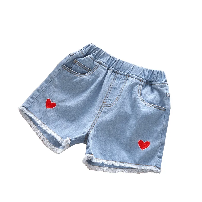 

Girls' denim shorts and summer girls' sandy pants