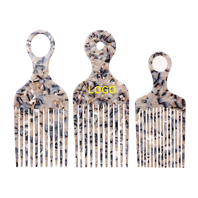 

2021 new arrival three style Afro comb can be hung Rice color salon Hairdressing tools custom combs for women