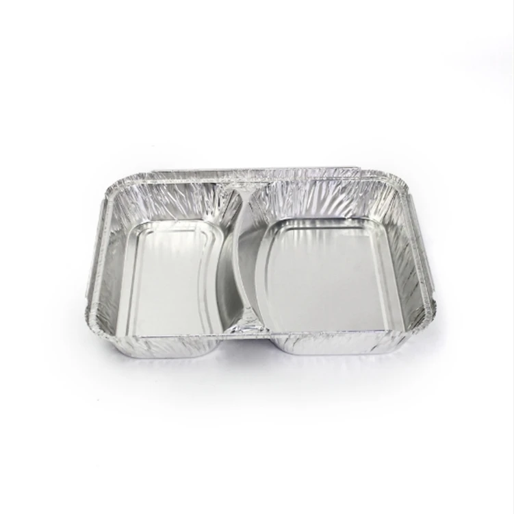 Fast Food Microwavable Oven Airline Meal Tray Takeaway Aluminum Foil Packing