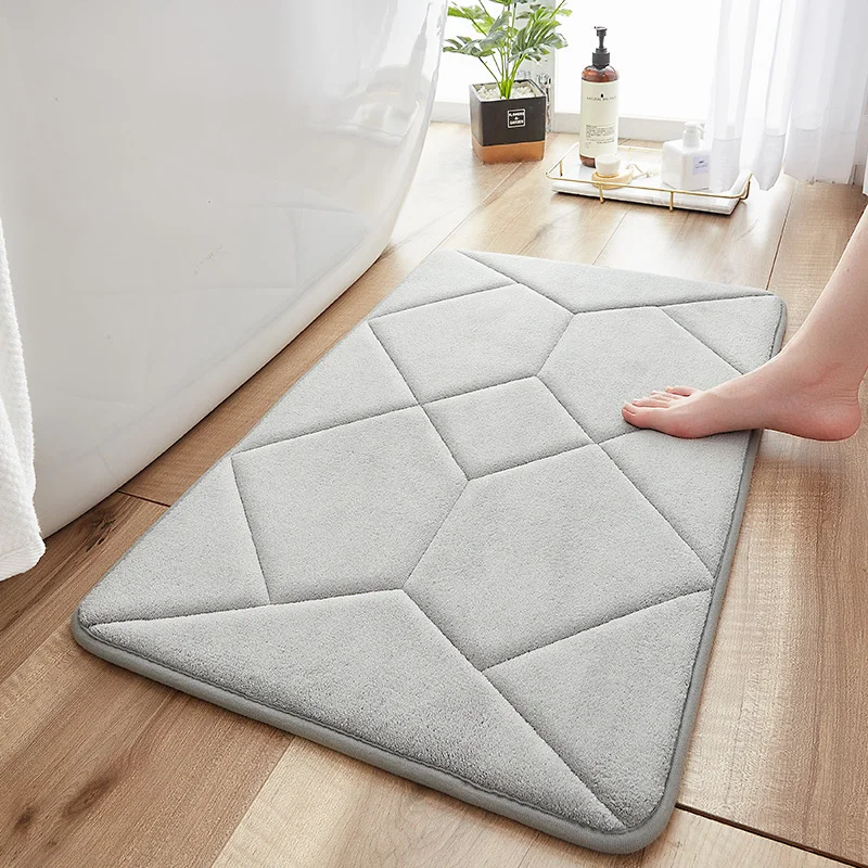 

i@home rhombus microfiber high quality plain non slip foam bath mat, Kinds of colors