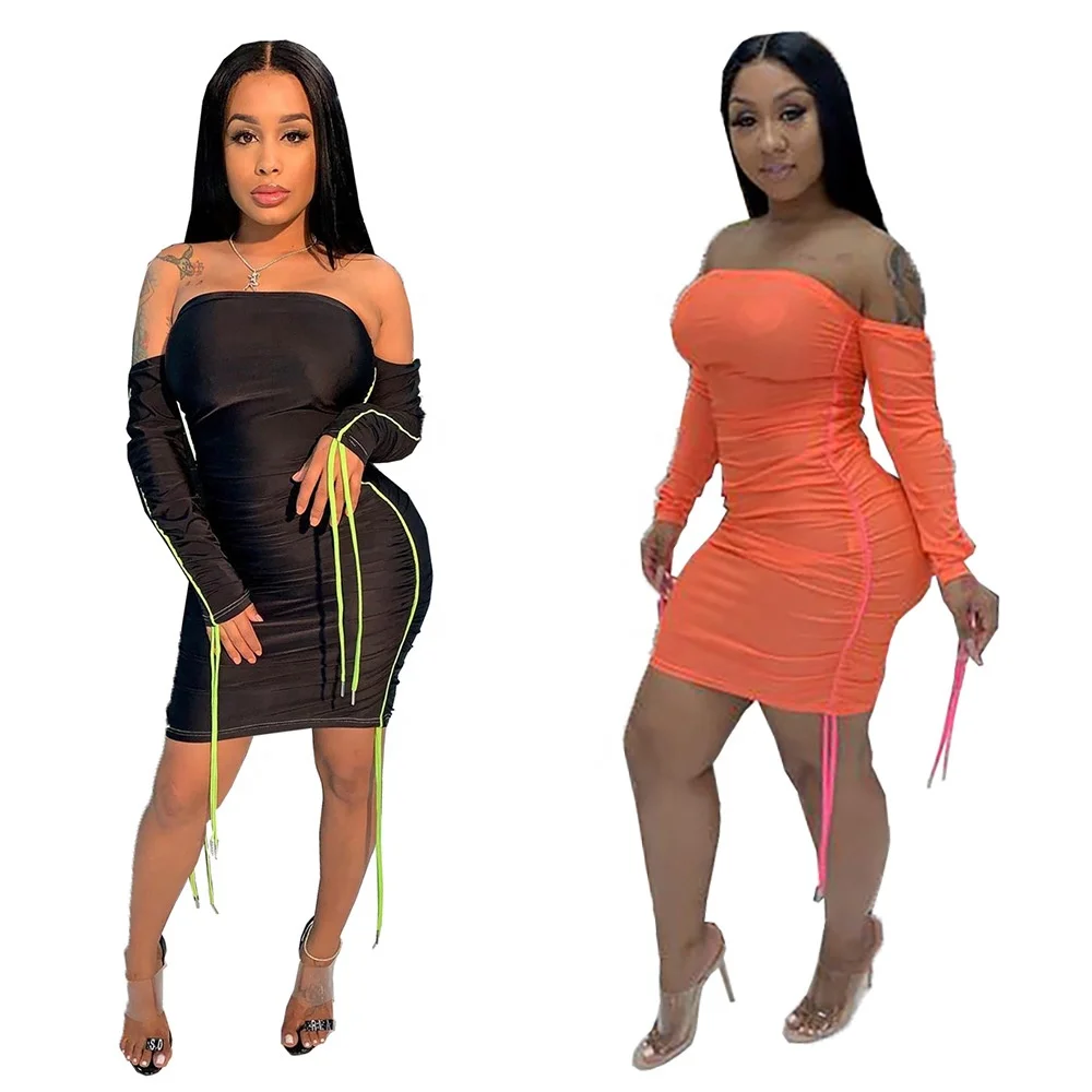 

B61861A Autumn winter hot style Europe and the United States sexy dress long sleeve short skirt hip wrap dress