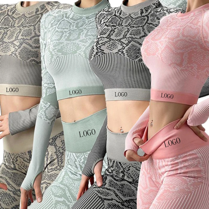 

Custom Logo Yoga Sets For Women Lightweight Seamless Gym Tops Sweat Wicking Athletic Leggings Yoga Suits