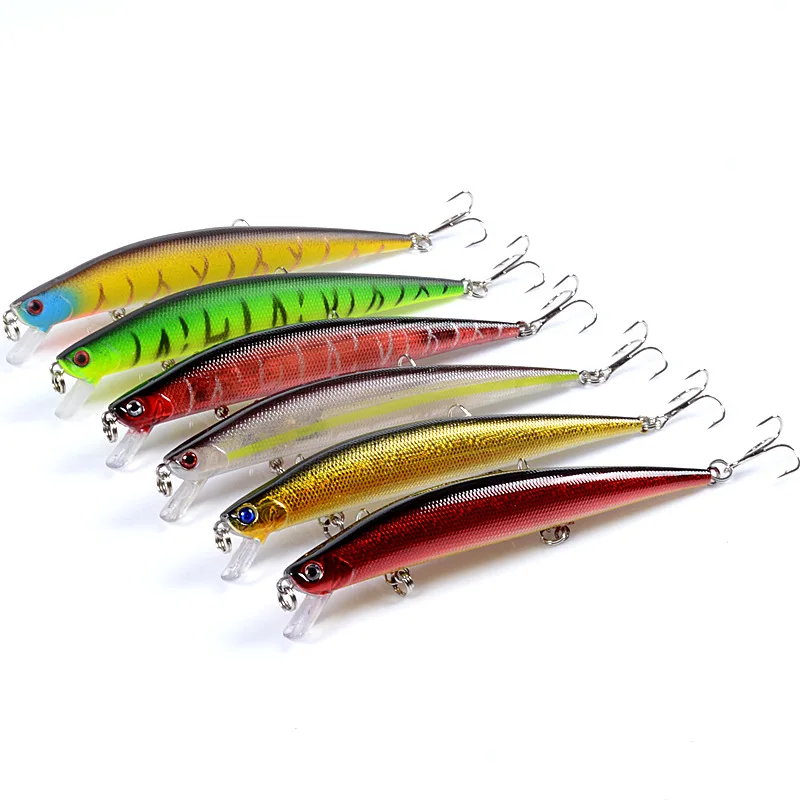 

125mm/13.4g Sinking Minnow Fishing Hard Lures for Fishing Bass, 6 color