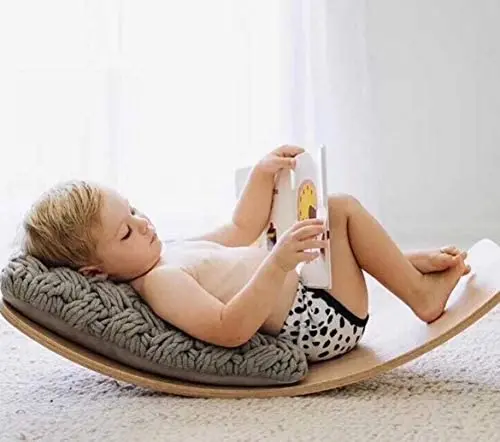 

Wood Wobbel Balance Board Kid Yoga Board Curvy Board, Customized color