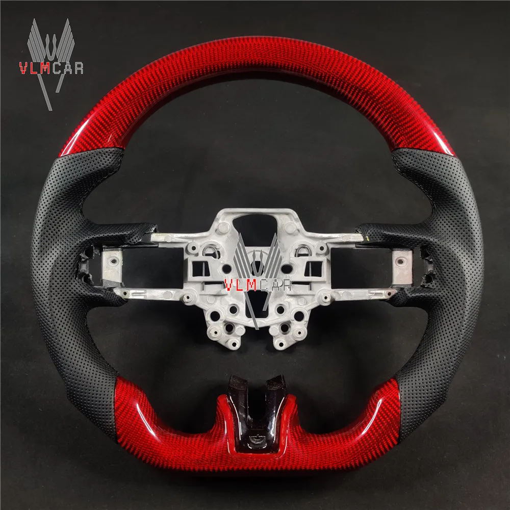 

Private custom red car carbon fiber steering wheel for Ford Mustang/Available for all car models, Black