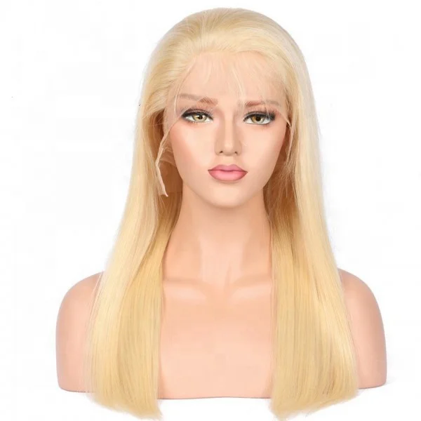 

Virgin remy Blond brazilian human hair lace front wig with baby hair 613 lace front wig human hair