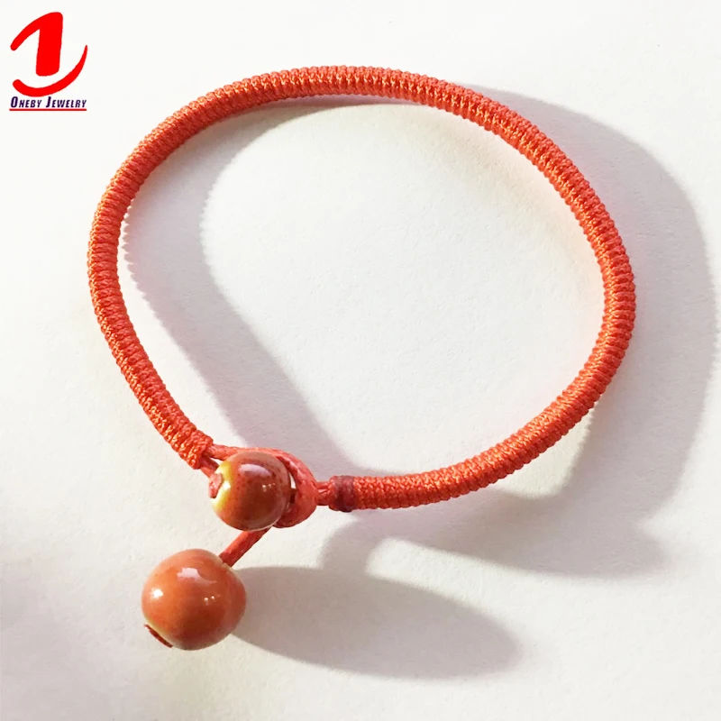 

New Arrival Ceramic Bead Red String Lucky Bracelets For Men Women Bangles Handmade Accessories Jewelry