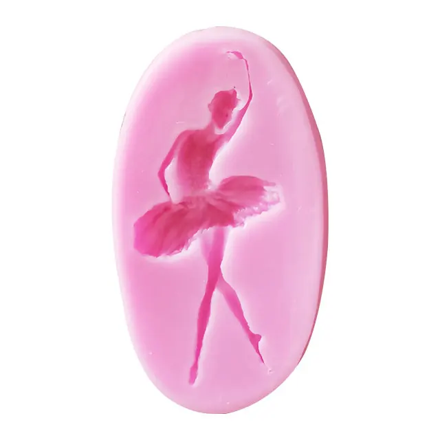 

Premium food grade silicone mold for cute ballet girl silicone mold, Pink