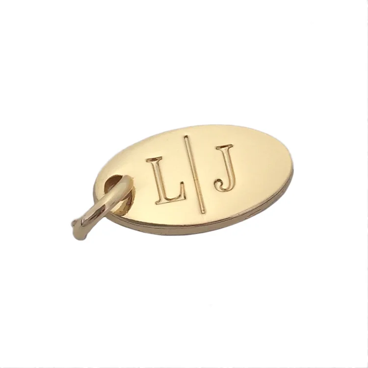 
Personal logo custom engraved logo charm beads jewelry tags for bracelet 