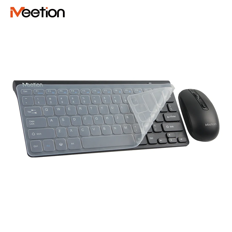 

Meetion Mini4000 Supply Azerty USB Receiver Ultra-thin Wireless Combo Ordinateur Mini Clavier Et Souris Sans Fil, Black, white