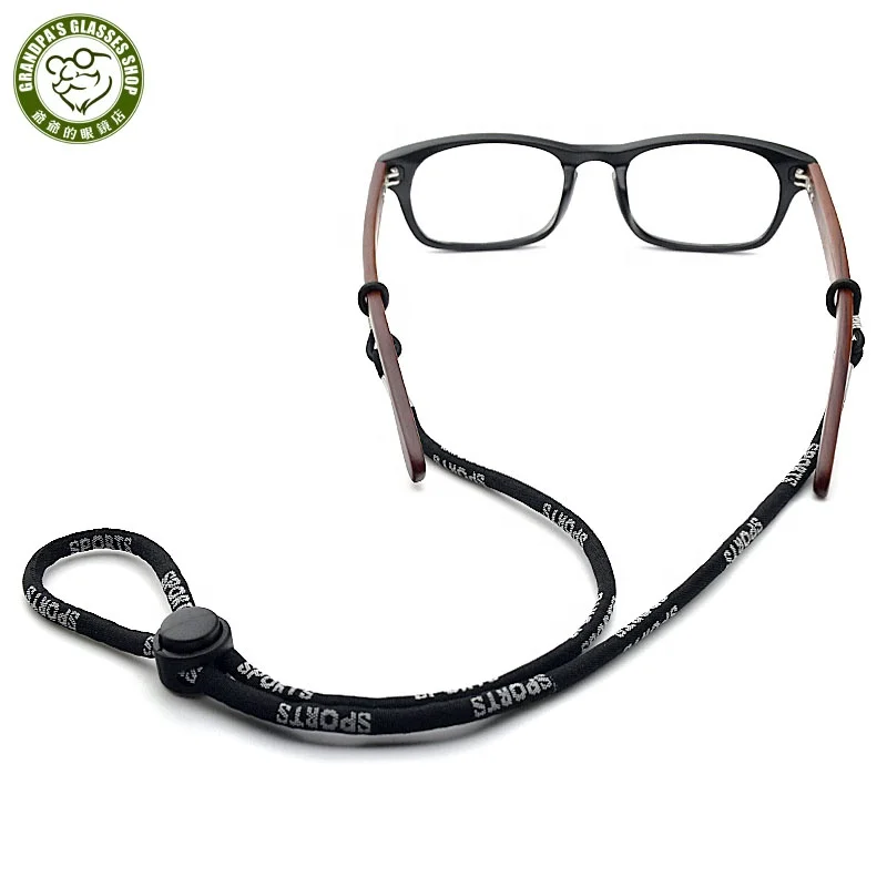 

Factory wholesale anti-slip sports eyewear retainer polyester adjustable glasses lanyard floating sunglass strap cord, Red / black / blue