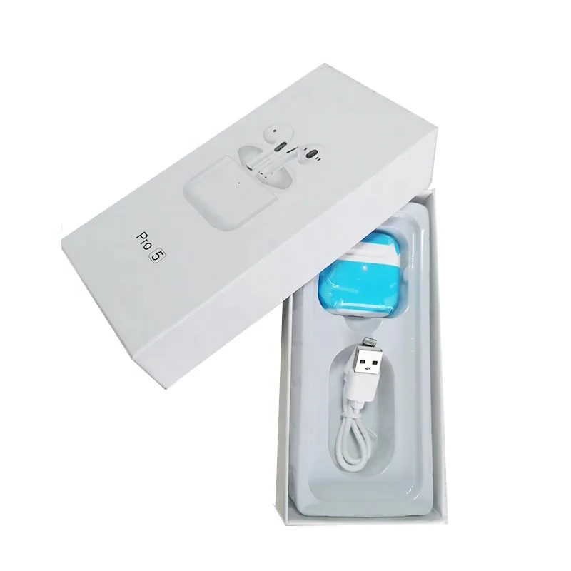 

Factory OEM Renamed Positioning TWS True Wireless Earbuds Headphone In-ear Mini Portable Sport White Headset Pro 5 Earphone