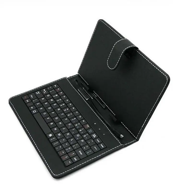 

7 inch 8 inch 9 inch 9.7 inch 10 inch tablet computer keyboard holster Universal keyboard case tablet with usb micro, Black