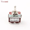 Toowei toggle switch ignition motorcycle (ON)-OFF-(ON) Spring return toggle switch with 6 foot terminal