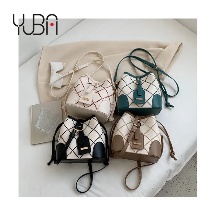 

Contrast Color Ladies 2021 purses and handbags women Drawstring Bucket bag straps shoulder crossbody bag, Customizable