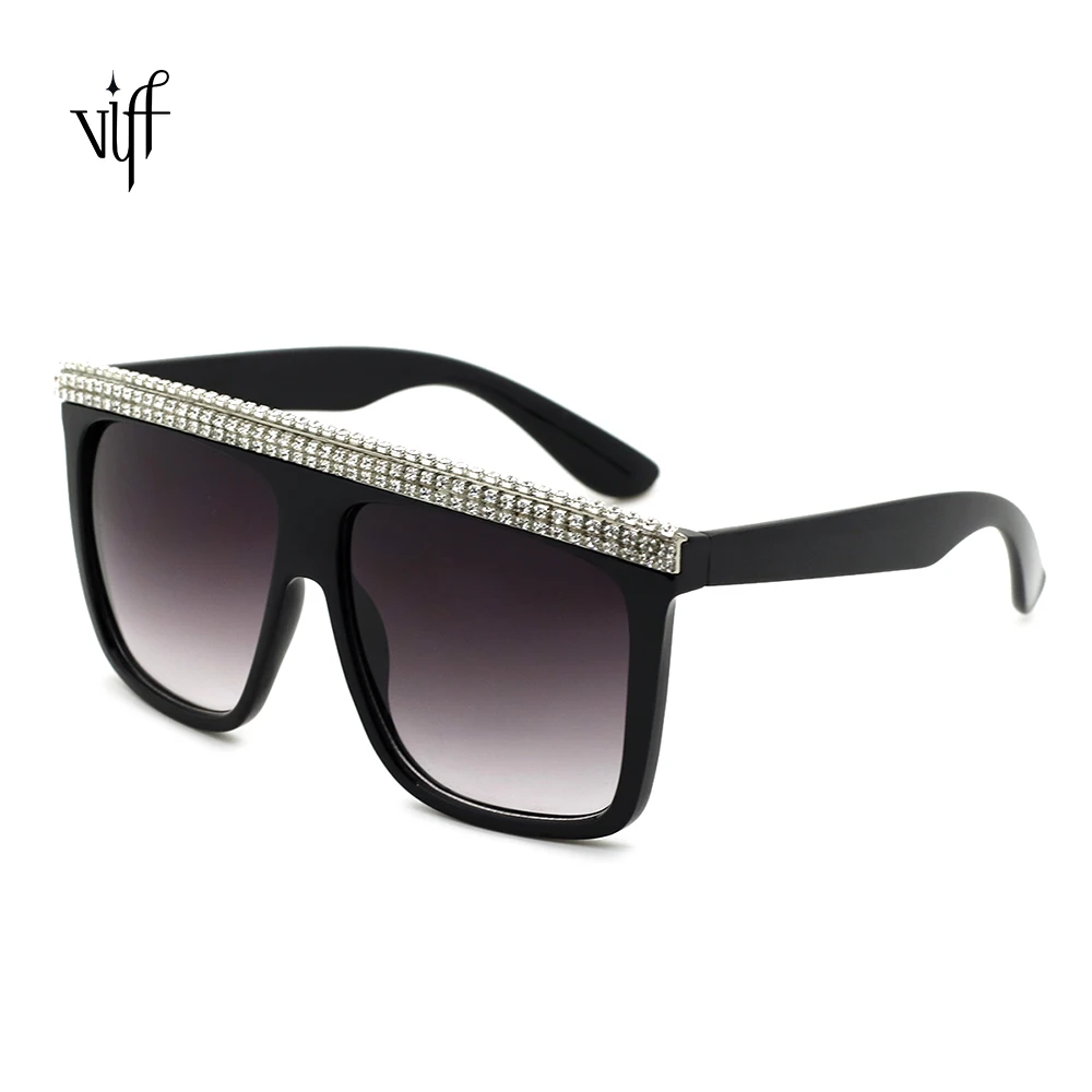 

VIFF HP18003 drop shipping glasses luxury fashion trendy designer sun glasses big frame bling diamond sunglasses for ladies