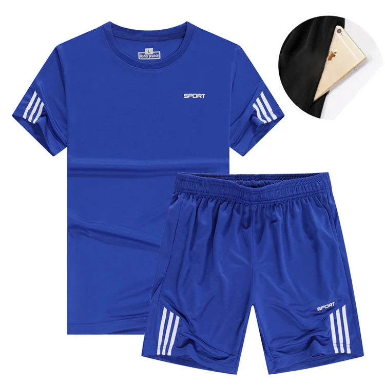 
Custom men gym clothing sportswear casual running soccer wear short sleeve training breathable soccer wear with pocket 