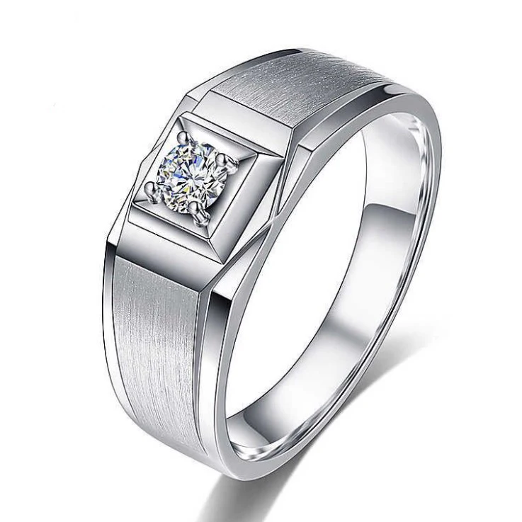 

Moissanite Jewelry Silver Fashion Moissanite Ring Men White Gold Ring Diamond