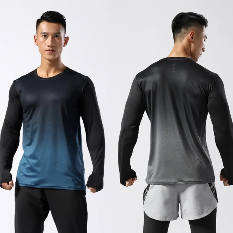 

Sportswear pullover shirts long sleeve gym quick dry athletic running training fitness wear sleeve Gym T-shirt For men t-shirt, Customized colors