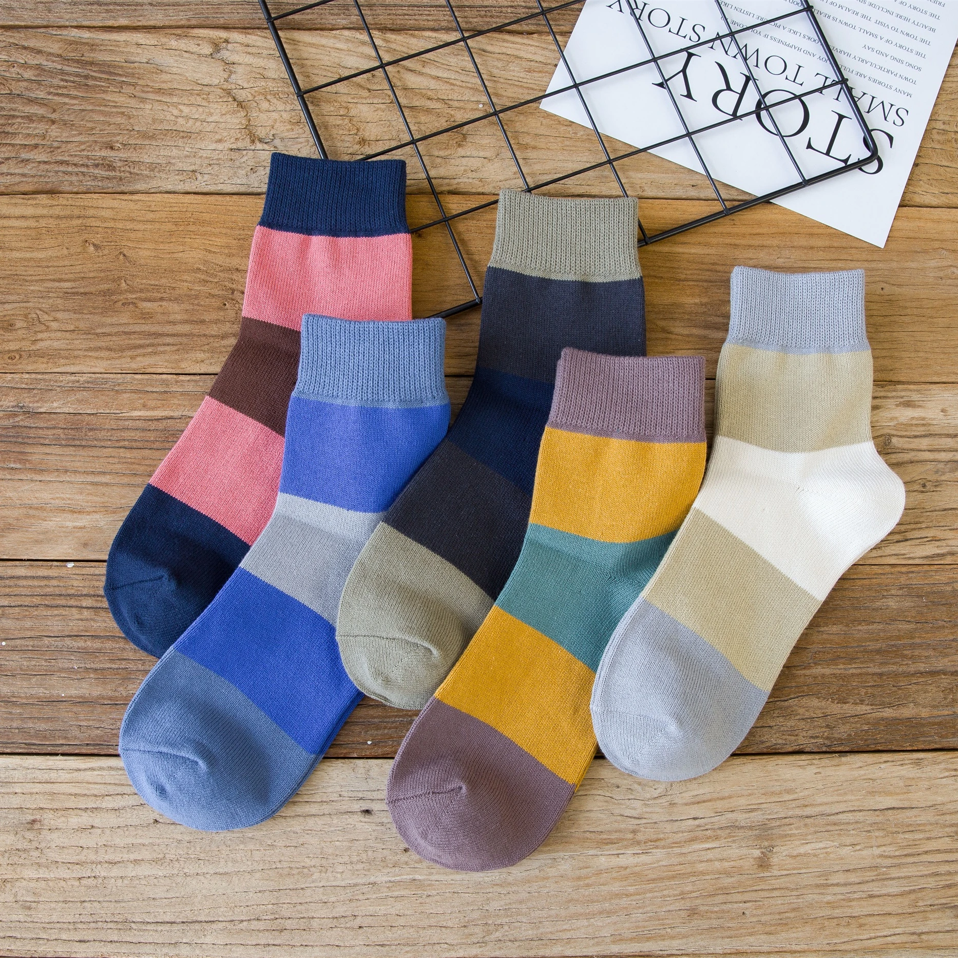 

factory direct sale high quality cheap multicolor cotton men's socks ankle socks men, Picture shows