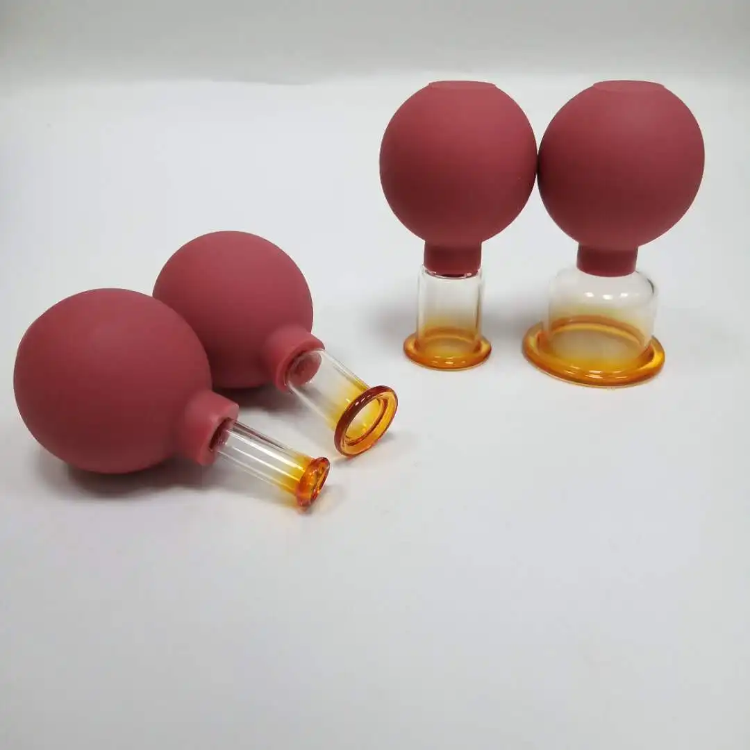 
Personal massager anti cellulite glass vacuum suction Cupping Cups with glass cup and rubber/silicone/pvc bulb 