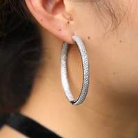 

high quality fashion bling hip hop micro pave Full diamond cz sparking big 50mm hoop circle earring