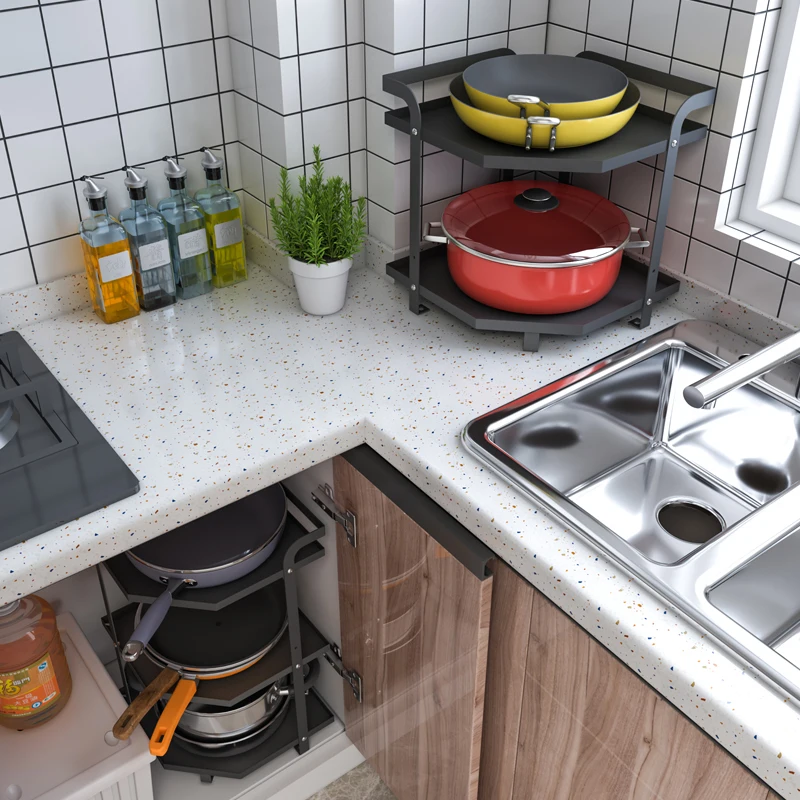 
Multi-layer Kitchen Pan Storage Rack, More Bigger and Durable Kitchen Cabinet Pantry Pan Holder Pot Lid Organizer 