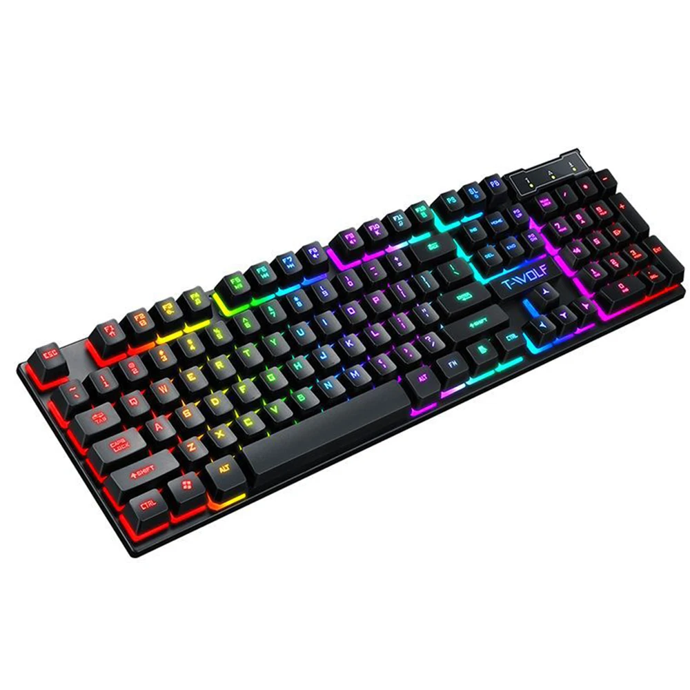 

Mechanical TF200 Touch keyboard Retro Punk Gaming Keyboard Gaming mouse combo wired keyboard with backlight, Black