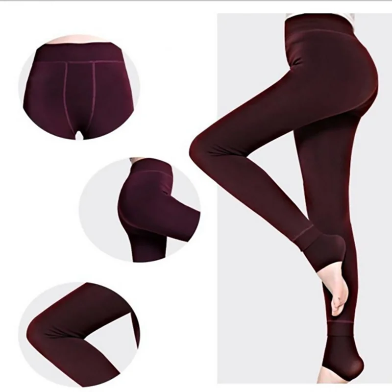 

200g pearl velvet lined pantyhose thermal high waisted warm winter leggins girl plush seamless leggings for women