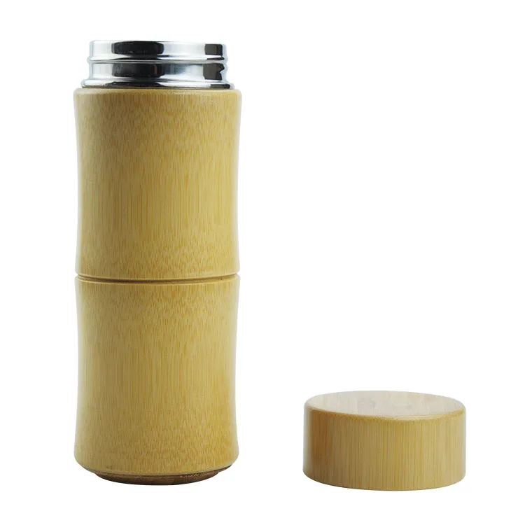 

Eco friendly Double Wall bamboo water bottle stainless steel water bottle thermos bottle, As picture