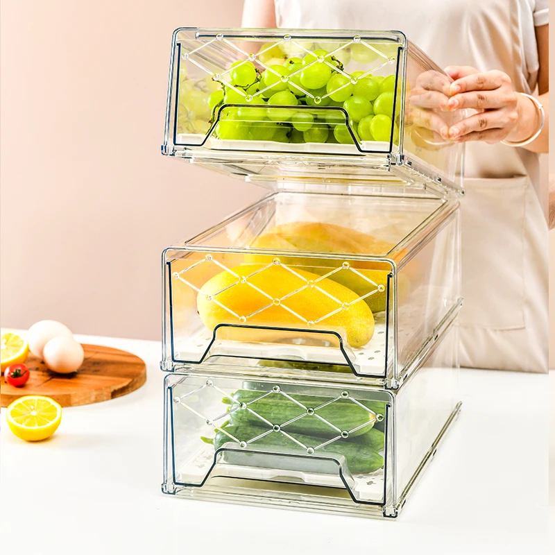 

refrigerator drawer storage box organizer bins