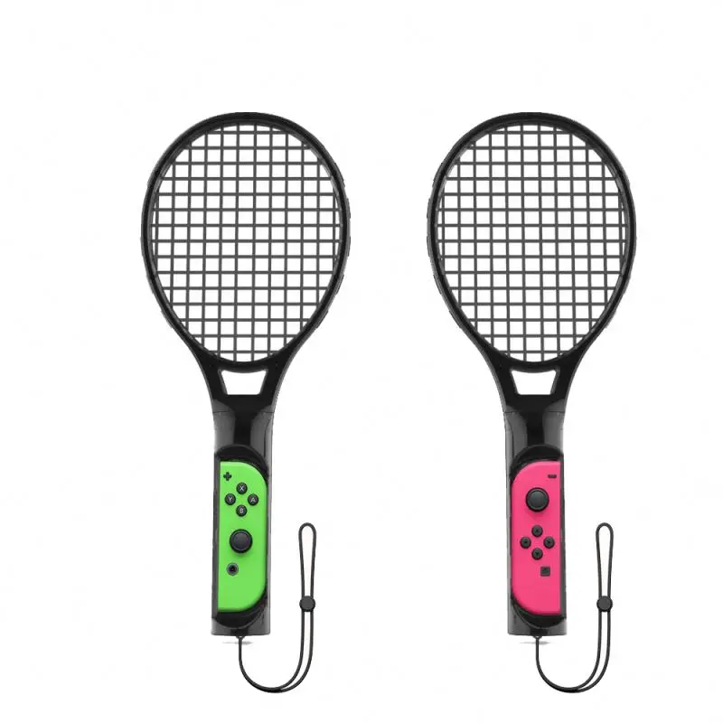 

2 Pcs Tennis Racket For Joypad For Mario Tennis Aces Nintendo Switch, Black